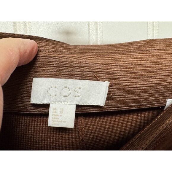 COS Brown Wool Blend Wide Leg Pant Women Size XS - Picture 3 of 7